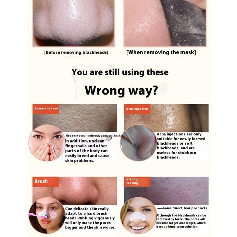 Blackhead Removal Mask Pore Removal for Men and Women Blackhead Removal Skin Care Cleansing Acne Nose Sticker Tear Mask