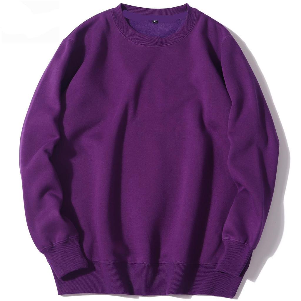 Moletom Hip Hop Unissex Gola Redonda Cor Sólida para Outono/Inverno