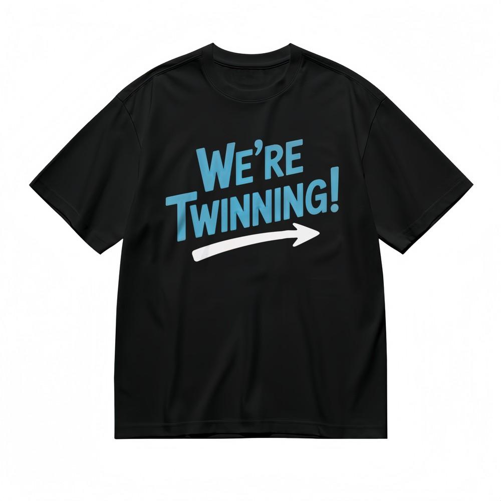

Men s T-shirt With Mirror Twin Text Graphic Unisex Black 100% Cotton Tops Summer 2XL