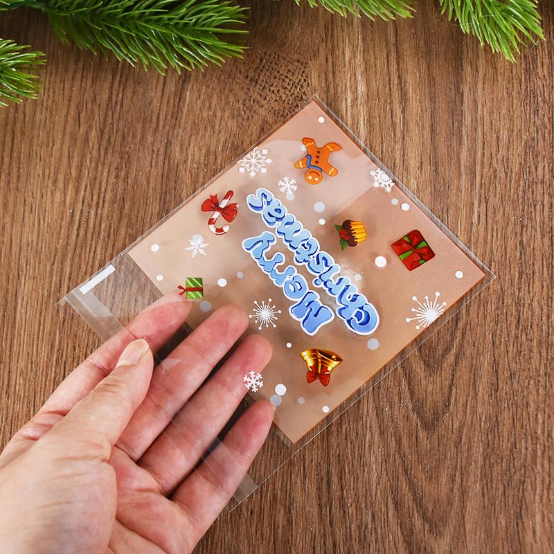 100 buc Pungă Crăciun Bomboane Biscuiți Moș Crăciun Cadou Autoadezivă Ambalaj Decor Petrecere Crăciun Anul Nou