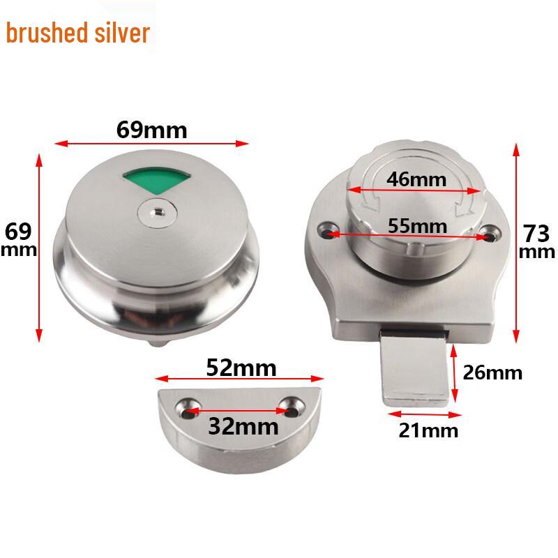 Stainless Steel Public Restroom Indicator Door Bolt Lock
