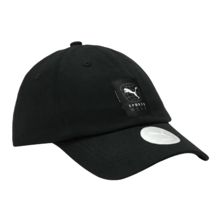 PUMA Cotton Baseball Caps Unisex Black 025124-01 F