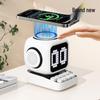 Smarter Bluetooth-Lautsprecher mit magnetischem kabellosem Ladegerät, Bassmembran, großem Bildschirm und Wecker