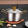 Soppgryta i rostfritt stål med lock av härdat glas 1,7L Nitat isolerat handtag Kokkärl Diskmaskinssäker Köksnödvändighet