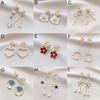Fashion Bowknot Earrings Pearl Ear Clips Flower Star Moon Jewelry