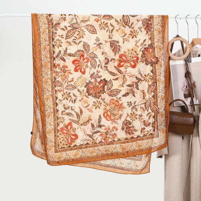 

Женский весенне-осенний шарф с принтом, ретро, из хлопка и льна, большого размера, солнцезащитная шаль, горячая распродажа Above 175cm