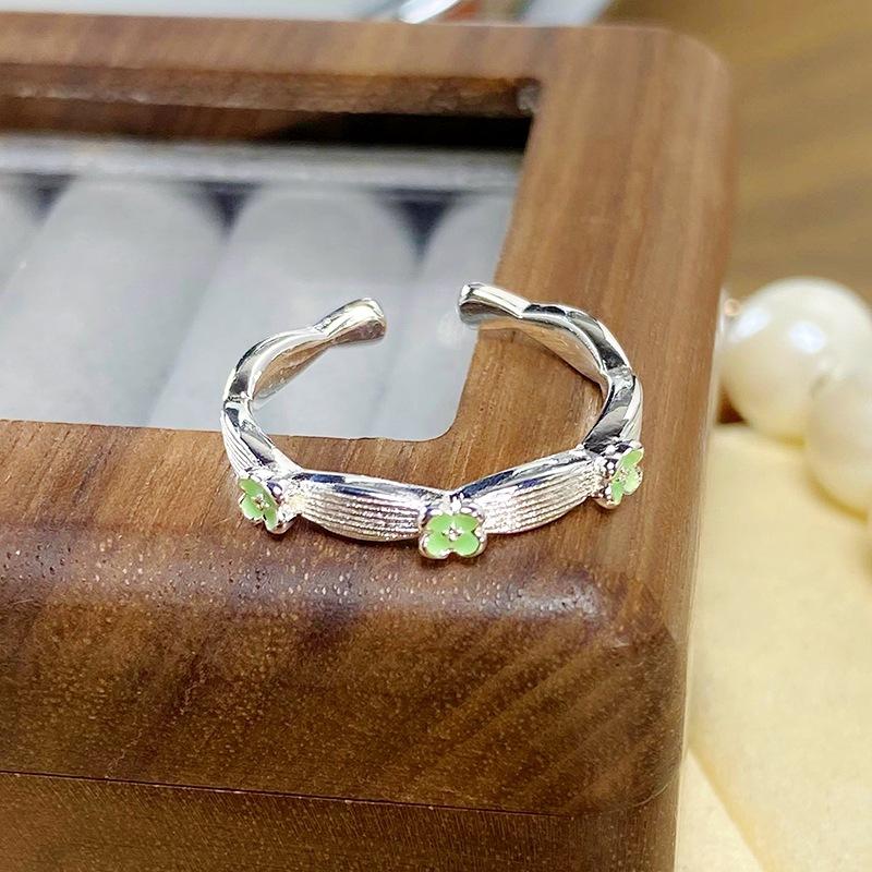 Dopamine Summer Enamel Dripping Oil Zir*****Pening Ring Exquisite High-End Butterfly Flower Niche Light Luxury Ring Adjustable opening