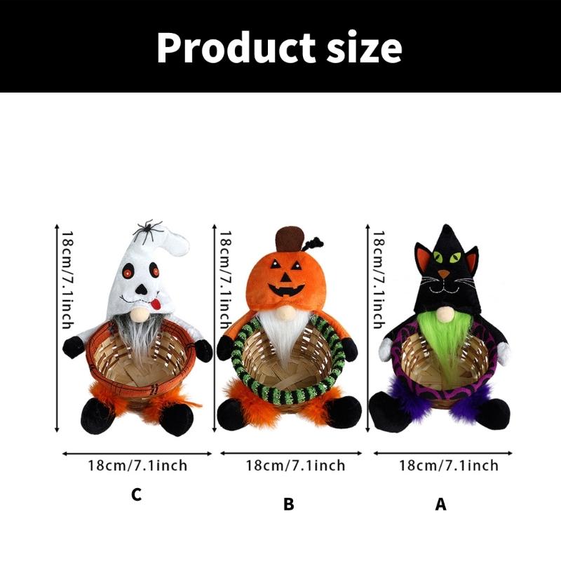 Multipurpose Round Bamboos Storage Basket for Halloween Mysterious Elegant Designs Pattern Portable for Party Supplies