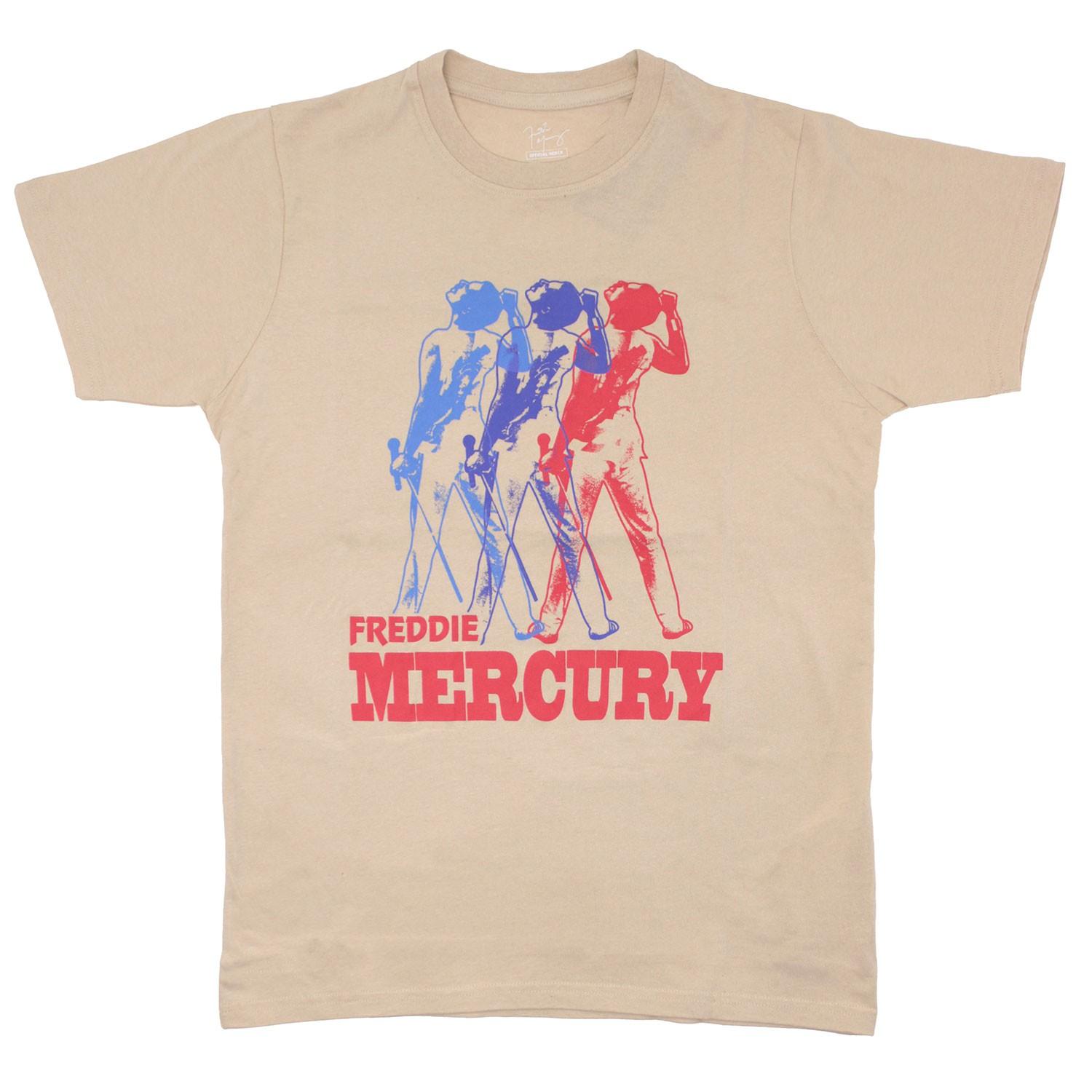 Men s Freddie Mercury Multicolour Photo T-shirt Large Sand S