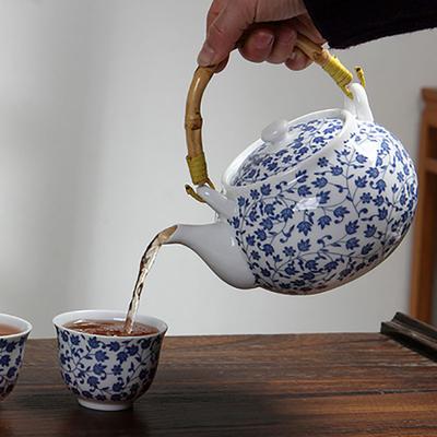 Jingdezhen Porcelana Azul y Blanca Tetera Grande Tetera Cerámica para el Hogar Porcelana Blanca y de Alta Calidad Tetera