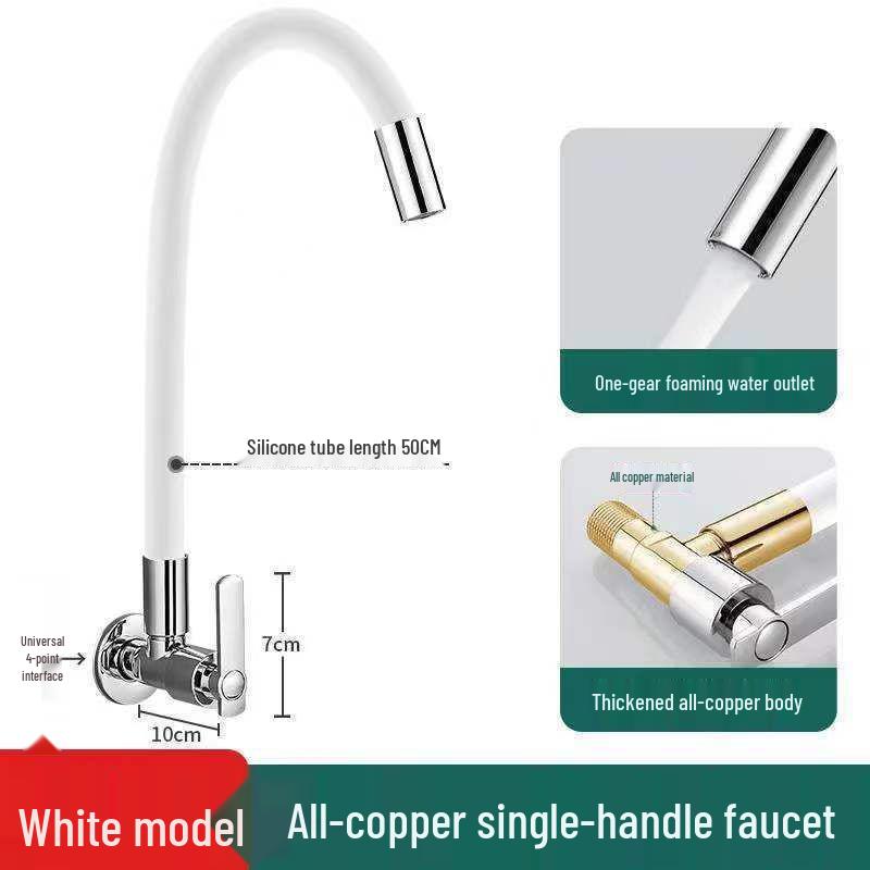 Wall-Mounted Rotatable Kitchen Faucet for Sink and Basin
