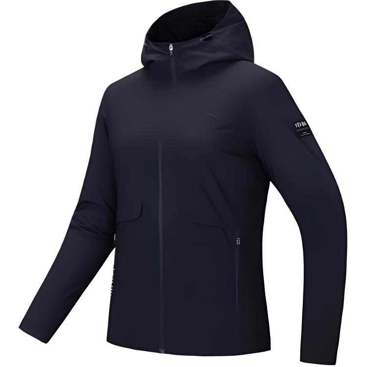 

Anta Training Series Sports Casual Simple Solid Color Hooded Zip Windbreaker Women Outerwear Black 162447605-4 M