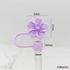 1pcs Straw Cover Cap for Stanley Cup Begonia Flower Dust-Proof Straw Toppers 10mm Reusable Silicone Straw Tips Lids Party Decor