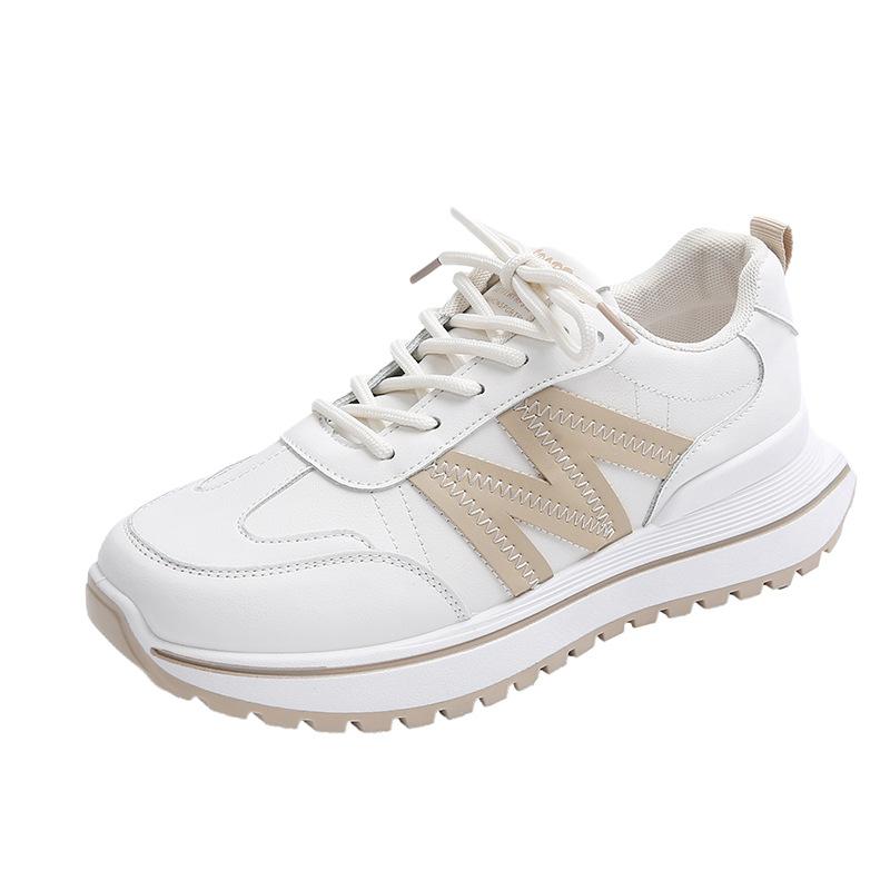 2025 Spring Little White Shoes New Korean Version Ins Female Students Height Increase Platform Sports Board Shoes Casual Shoes Tide
