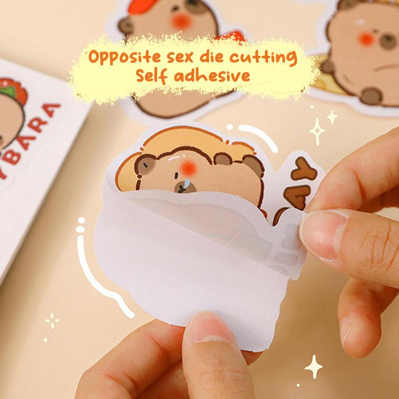 30Sheets Creative Funny Capybara Stickers Toy Kawaii Fashion Stickers Diy Cartoon Lovely Capybara Stickers Children Gifts