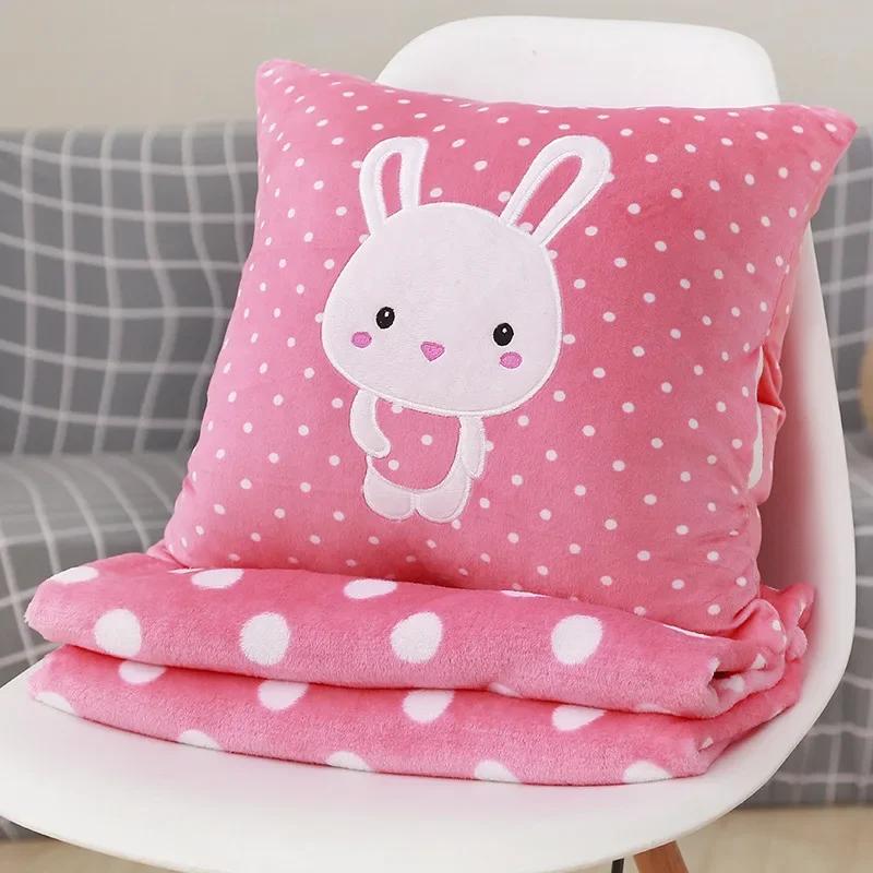 Cartoon Pillow Blanket Nap Pillow Air Conditioner Quilt Dual-use Multifunctional Winter Cushion Blanket