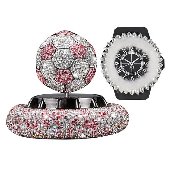 Diseño de fútbol Perfume para coche, varias fragancias, decoración Solar giratoria automática, difusor de Aroma para purificación de aire de autobús