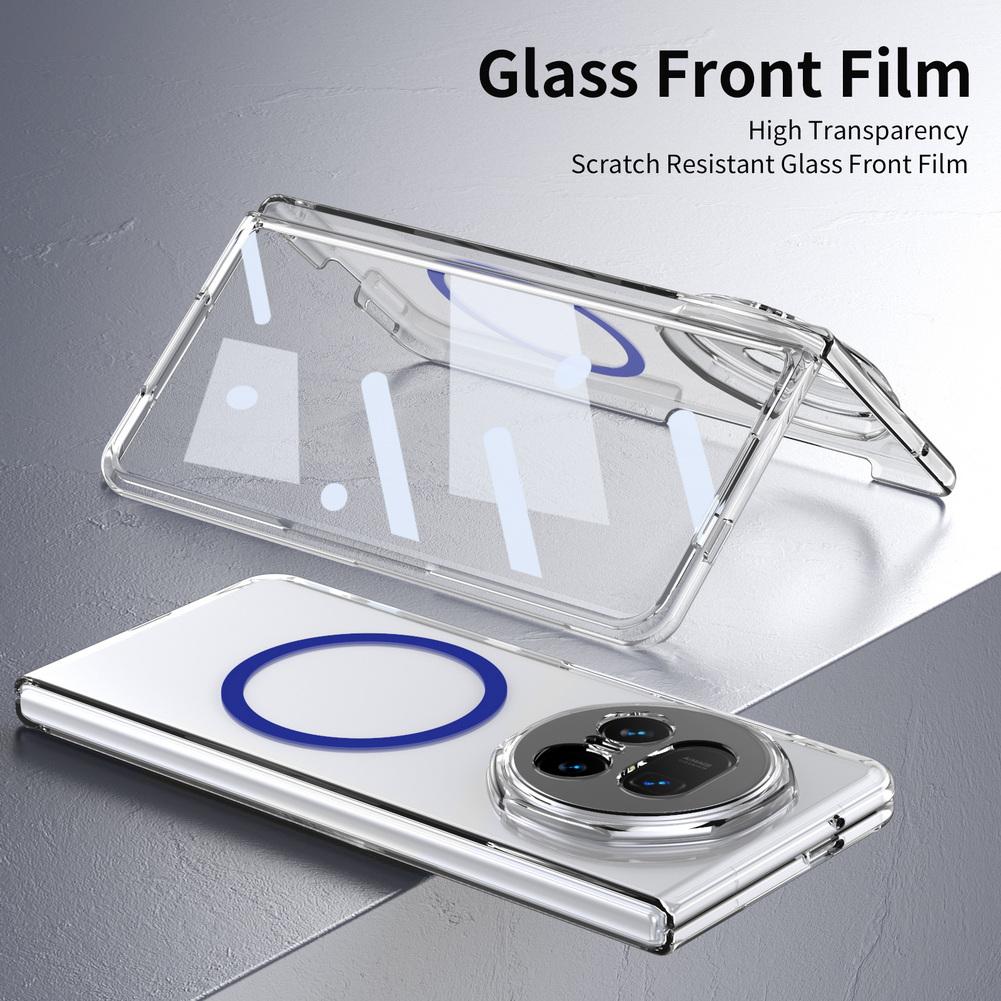 Metal Camera Edge Buttons Magnet Adsorption Tempered Glass Protect Case For Honor Magic V 5 V5 MAGIC V3 Camera Protection Cover