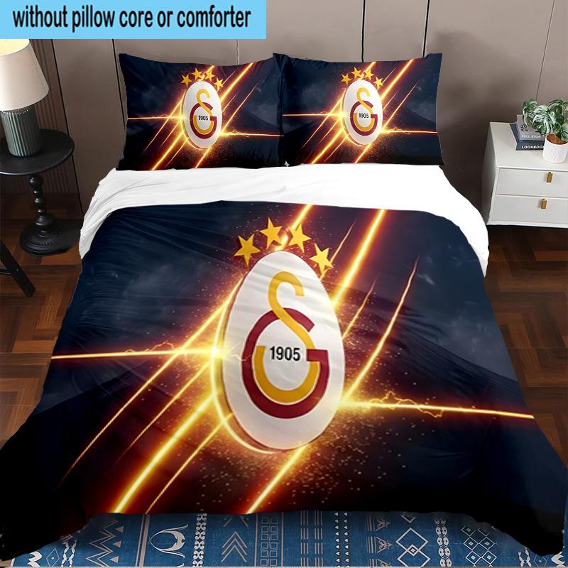 Galatasaray Football Club 3PCS Bedding set,Ideal for1pc Duvet Cover And 2pcs Pillowcases Perfect for Christmas gift,Ideal for Bedroom, Dormitory