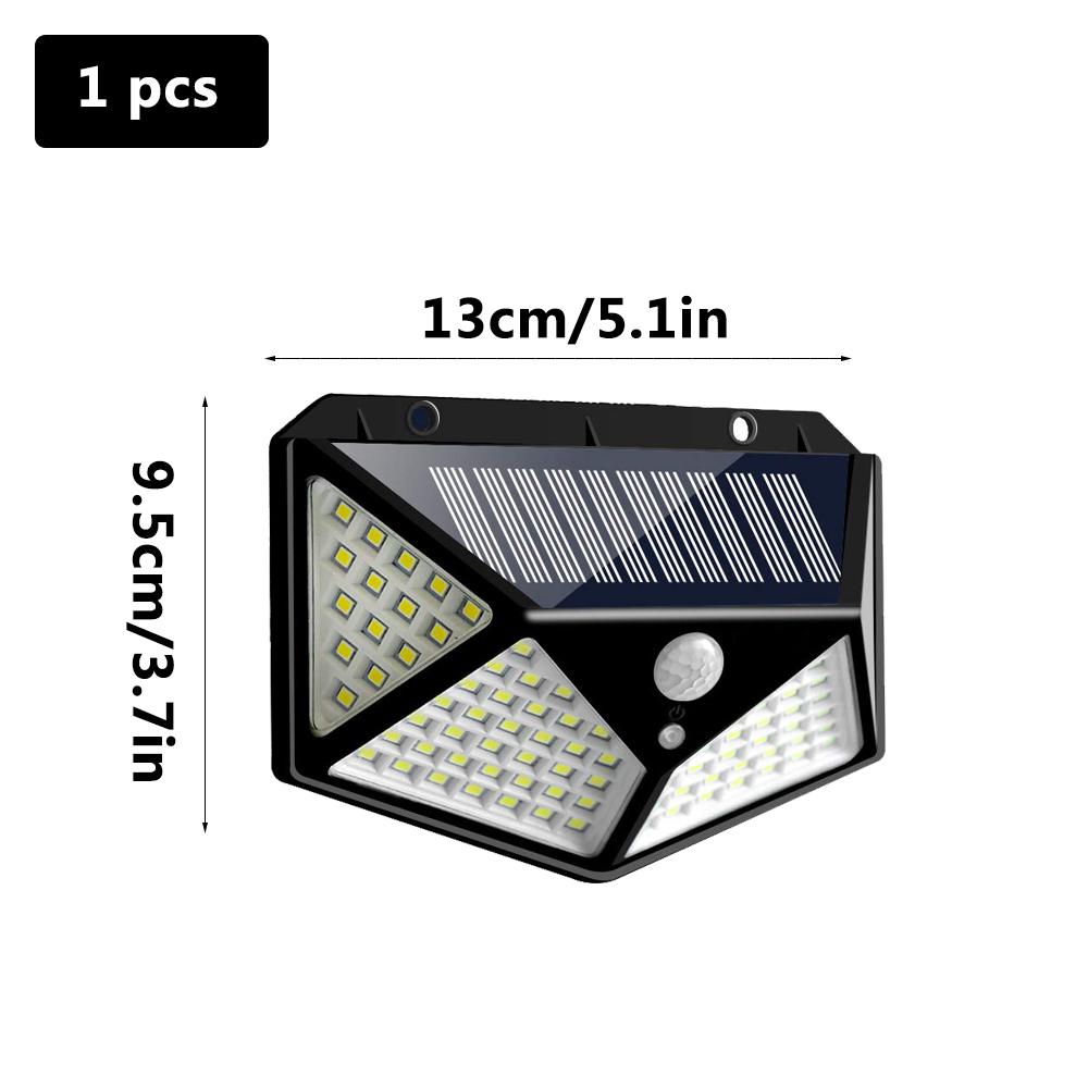 

COB светодиодный солнечный светильник со встроенным аккумулятором, уличный настенный светильник с питанием от солнечного света, водонепроницаемый датчик движения, уличный фонарь, украшение для сада 1PCS (100LED)