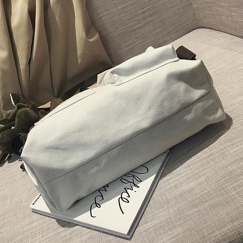 2021 Korean Style Women's Canvas Tote: Large, Trendy Crossbody & Shoulder Bag for Students