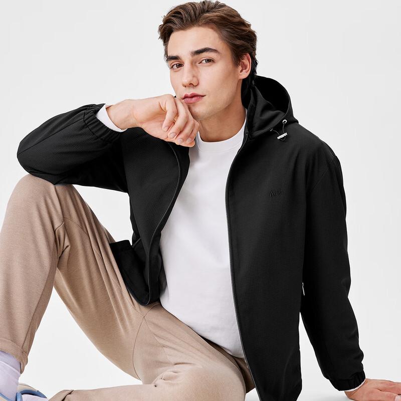 Shanshan Men's Padded Fleece-Lined Hooded Windproof Jacket