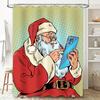 Dein Weihnachtsmann Duschvorhang Weihnachten Badezimmerdeko Festlicher Feiertagsdruck Wasserdichtes Gewebe Wandbehang Heimdekoration Geschenk