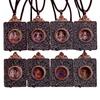 Qinghai Thangka Pendant: Eight Protectors Series, Semi-Hand-Painted Double-Sided Amulet with Guardian Deity.