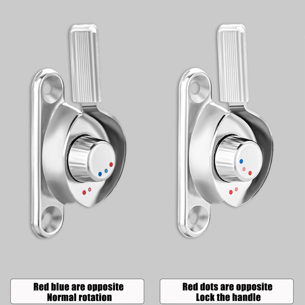Crescent Lock for Doors and Windows,Gate Latch Slide Bolt Latches Lock,Safety Double Sided Gate Hardware,Left and Right Silvery