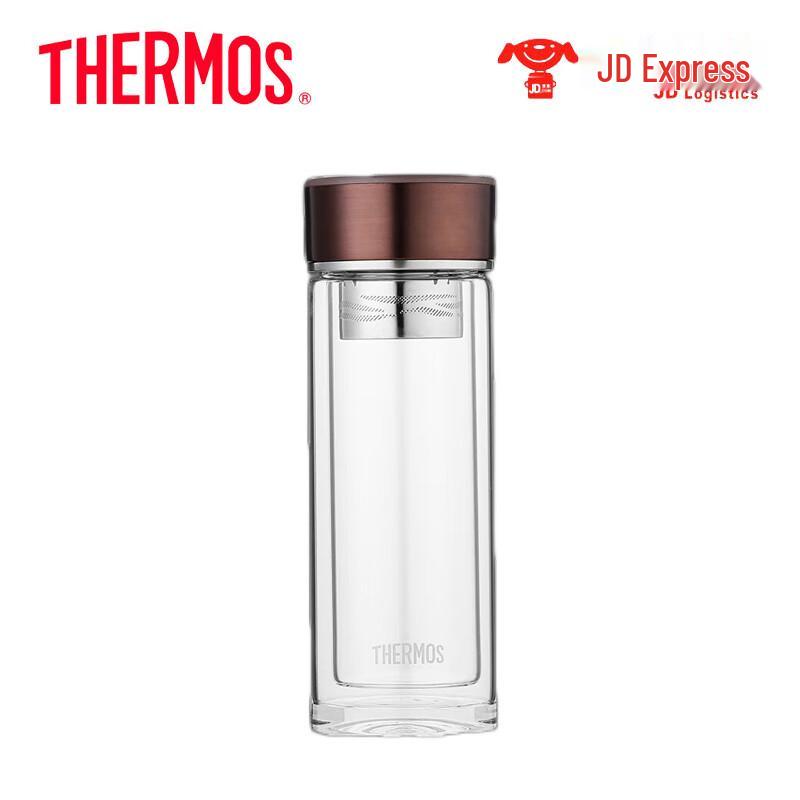 Thermos Double-Layer Glass Tea Infuser Bottle