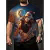 Christmas Crew Neck Short Sleeve Fashion Men's Clothing 3D Casual Color Printing Casual Short Sleeve Crew Neck T-Shirt
