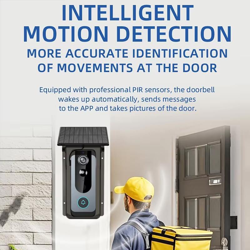 IP65 Водонепроникний вуличний бездротовий дверний дзвінок із сонячним захистом від дощу, камера Tuya Eye, цифровий оглядовий глазок, відеодомофон для розумного будинку