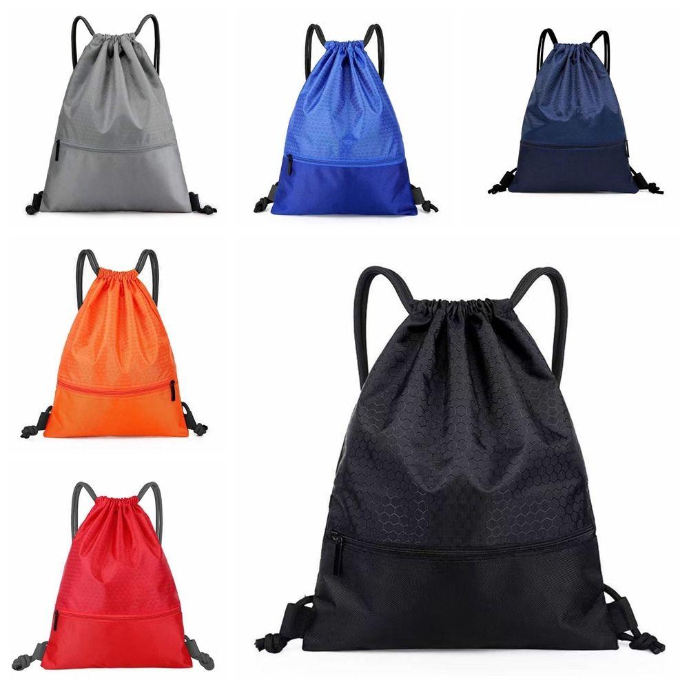 Solid Color Fitness Drawstring Bag Waterproof Drawstring Pocket Drawstring Backpack  Unisex