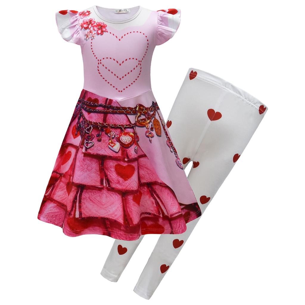 Spot, Digital Printing, Peripheral Clothing, Feifei Sleeve Dress + Pants + Bag Three-Piece Set 2634