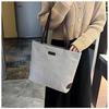 Cotton Linen Casual Tote Bag Large Capacity Handheld Bucket Style For Daily Use