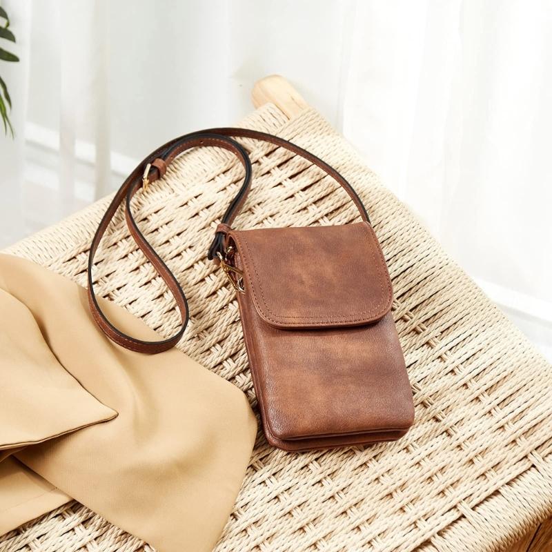 Stylish Phone Case Lightweight PU Leather Card Holder With Phone Slot Compact Crossbody Bag For Daily Use