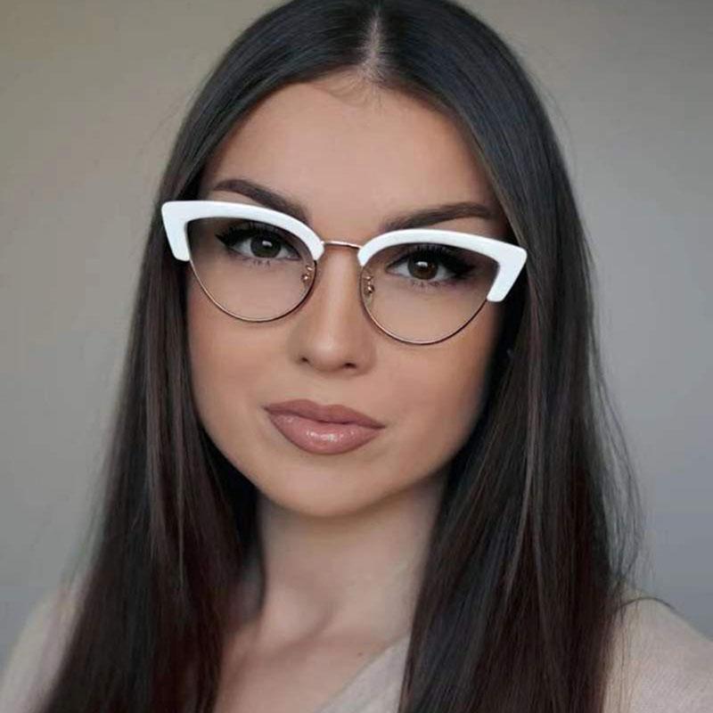 Vintage Cat Eye Reading Glasses Women Myopia Customize Prescription Anti Blue Light Blocking Computer Optical Eyeglasses Frame