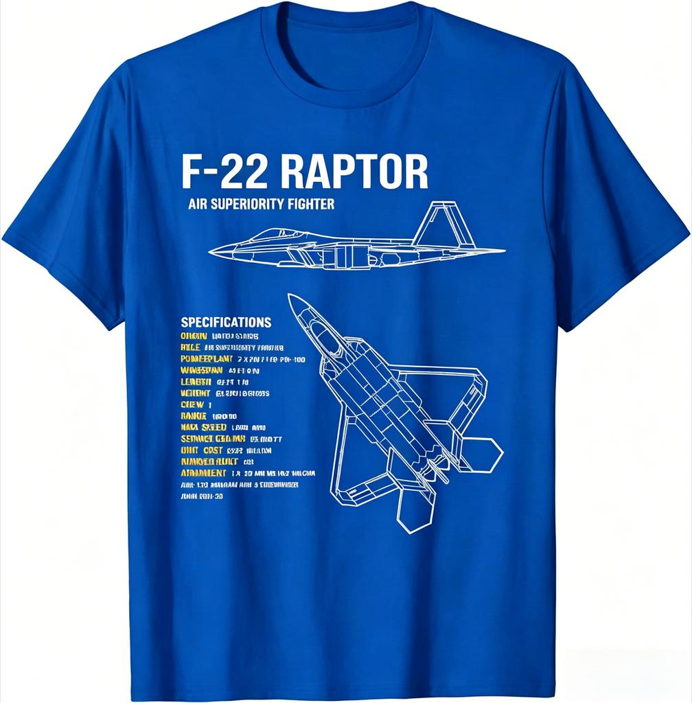 New Oversized Fashion F Raptor Air Superiority Fighter Unisex TShirt Short Sleeve Casual Cotton