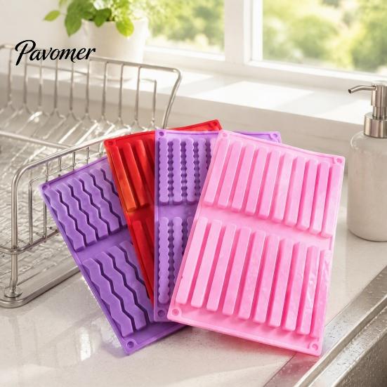 Family Friendly Baking Gadget Silicone Chocolate Mold, 20 Cavities Non-stick Flexible Tray, Heat Resistant Reusable Snack Bar Maker Food-grade