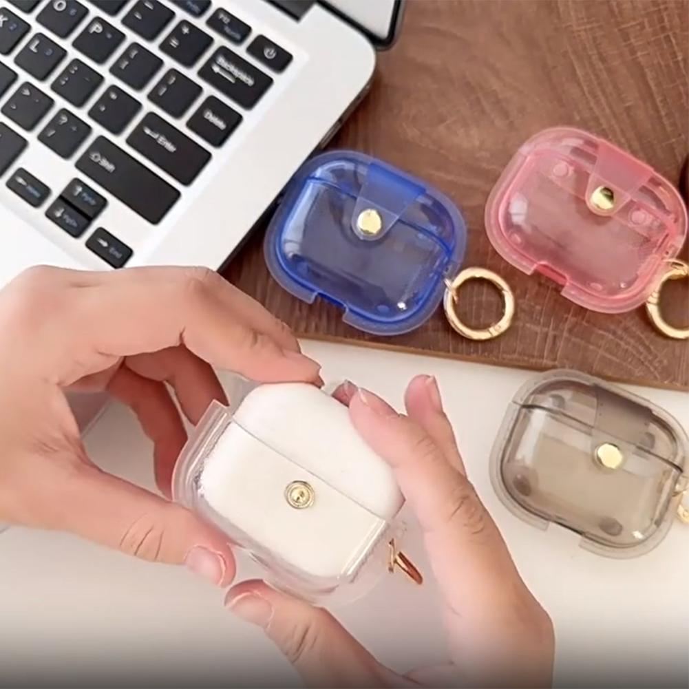 

Для Apple Airpods 4-го поколения чехол с ключом 4 TPU защитный чехол для Airpods прозрачный B3Q7 Blue-1pcs