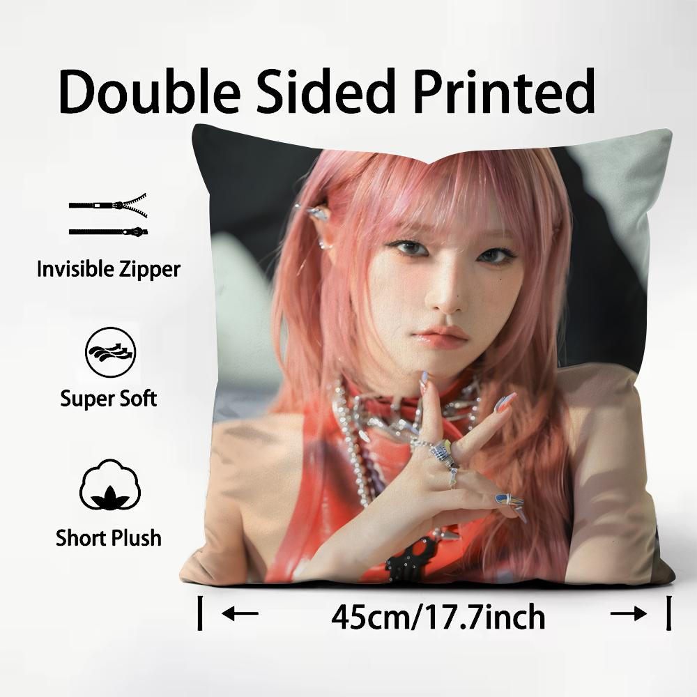 Kpop Style Artist Choi Ye-Na Cushion Cover Soft & Easy-Wash Pillow Case – Versatile For Couch, Bed, Travel And Office
