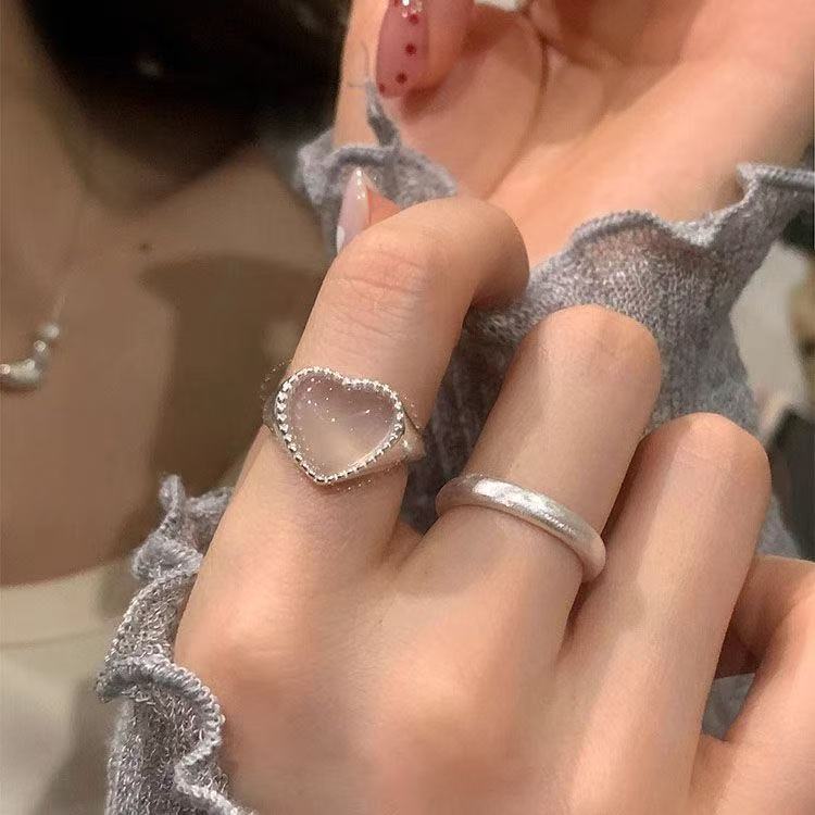 2pcs/set Punk Metal Curved Smooth Open Adjustable Ring for Women Men Simple Silver Color Rings Set Hip Hop