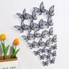 12 Peças Adesivos de Parede Borboletas 3D Borboletas Vazadas Decalques Borboletas Decoração de Arte de Parede Para Casamento Festa Decoração de Casa Adesivos