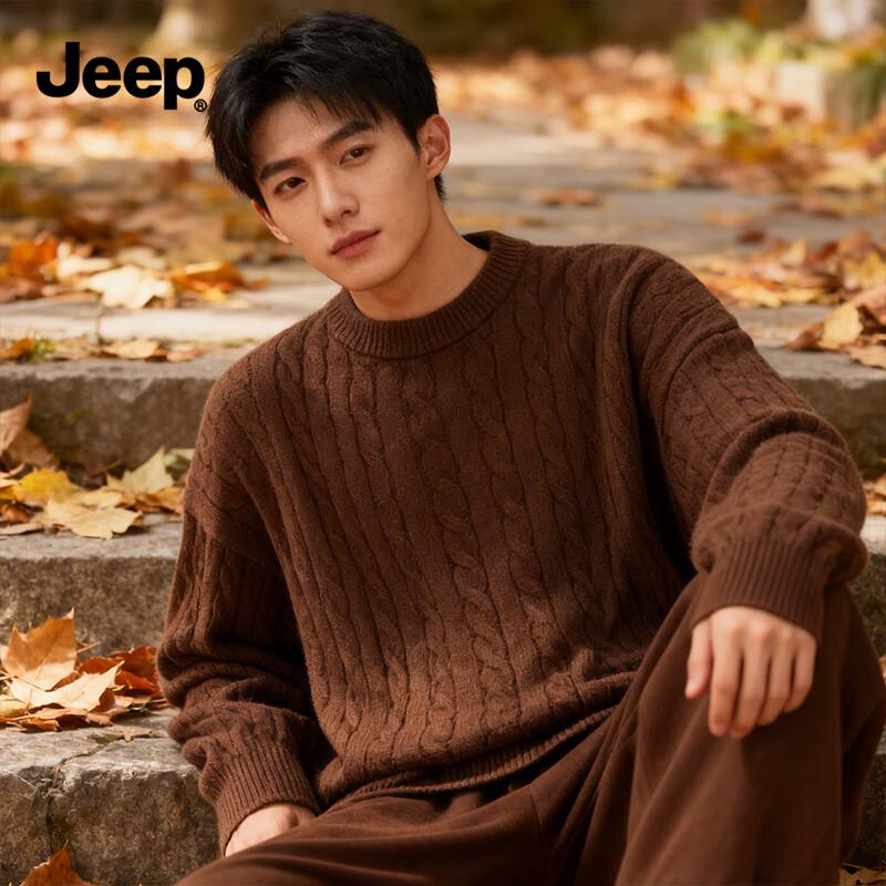 JEEP Men s Heavyweight Round Neck Knit Sweater 3XL