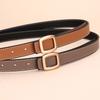 Womens Genuine Leather Belt With Geometric Buckle Stylish Casual Waistband Jeans Office Daily Wear