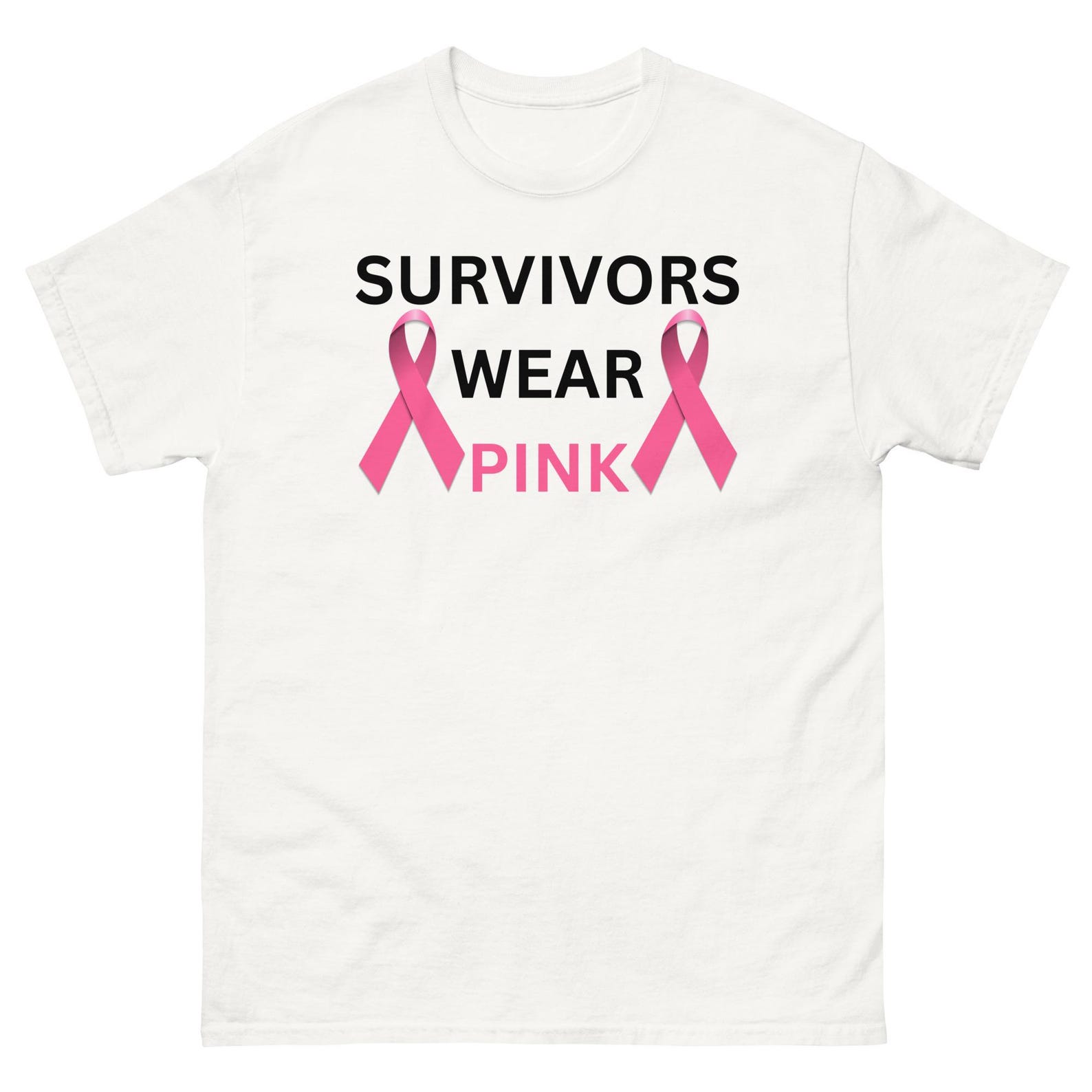 Empowerment Unisex Shirt: “Survivors Wear Pink” - Celebrate Breast Cancer Warriors with Style and Strength (Black) 2XL
