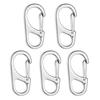 5Pcs Mini Carabiners Camping Mountaineering Zinc Alloy Safety Buckles Rustproof Corrosion Resistant Spring Snap Hook Clips Camping Gear