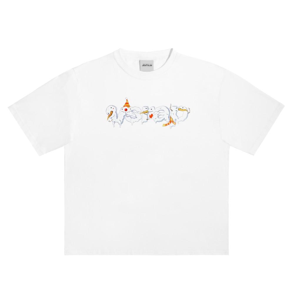 

Harajuku Oversize Streetwear Mens Clothing Cartoon Snowman Graphic Print Tshirt Cotton Hip Hop Korean Short Sleeve Top Goth Y2k S