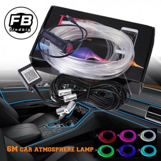 6M RGB LED Car Interior Atmosphere Wire Strip Light USB Fit Mercedes A C E Class