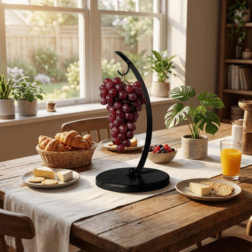 Stable Stand Banana Hanger Rack With Wood Base Fruit Storage Holder Creative Fruit Hanger Kitchen